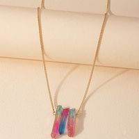 Popular European And American Foreign Trade Crystal Stone Pendant Niche Design Color Stone Necklace Internet Hot Necklace sku image 1