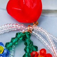 Fashion Creative Heart Bow Flower Tassel Handmade Beaded Stud Earrings main image 3