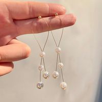 Fashion Alloy Heart Shape Pearl Flowers Earrings Artificial Rhinestone Drop Earrings main image 4