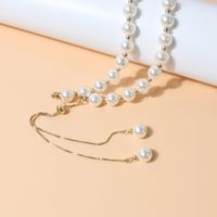 Mode Simple Pull Pearl-sur Petit Perles Pendentif Femme Collier main image 2