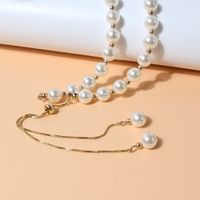 Fashion Simple Pearl Pull-out Small Beads Pendant Female Necklace main image 4