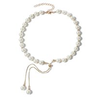 Fashion Simple Pearl Pull-out Small Beads Pendant Female Necklace sku image 1