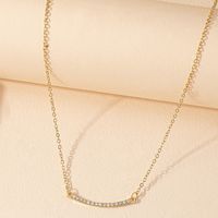 Simple Style Alloy Geometric Pattern Necklace Daily Diamond Rhinestone Copper Necklaces 1 Piece main image 1