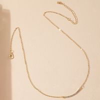 Simple Style Alloy Geometric Pattern Necklace Daily Diamond Rhinestone Copper Necklaces 1 Piece main image 2