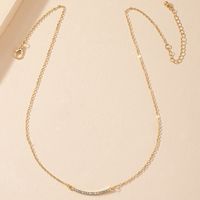 Simple Style Alloy Geometric Pattern Necklace Daily Diamond Rhinestone Copper Necklaces 1 Piece main image 3