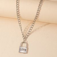 Simple Style Alloy Letter Pattern Necklace Daily Electroplating Copper Necklaces 1 Piece main image 1