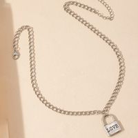 Simple Style Alloy Letter Pattern Necklace Daily Electroplating Copper Necklaces 1 Piece main image 2