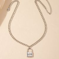 Simple Style Alloy Letter Pattern Necklace Daily Electroplating Copper Necklaces 1 Piece main image 3