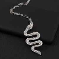 Creative Pop Serpent Necklace Metal Diamond Pendant sku image 3