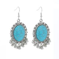 Women's Bohemian Geometric Alloy Earrings Plating Turquoise Drop Earrings As Picture main image 7