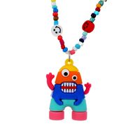 Cute Plastic Resin Cartoon Character Rainbow Pattern Necklace Beads sku image 2