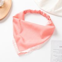 New Fashion Headcloth Solid Color Elastic Band Stretch Female Hair Band Lace Trim Ornament main image 9