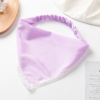 New Fashion Headcloth Solid Color Elastic Band Stretch Female Hair Band Lace Trim Ornament sku image 3