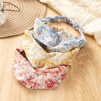 New Fashion Printed Hair Band Women's Cross-knotted Fabric Chiffon Tie-dye Headband main image 1