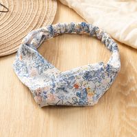 New Fashion Printed Hair Band Women's Cross-knotted Fabric Chiffon Tie-dye Headband main image 2