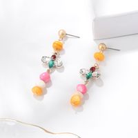 Fashion Colorful Stone Bee Bohemian Candy Color Bead Earrings sku image 1
