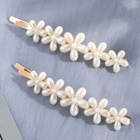 Women's Romantic Sweet Flower Imitation Pearl Alloy Hair Accessories Inlaid Pearls Artificial Pearls Hair Clip 1 Set sku image 1