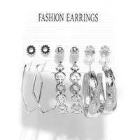 Fashion Metal Circle Butterfly Rhinestone Earrings Set Wholesale Nihaojewelry sku image 14