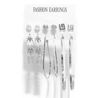 Fashion Metal Circle Butterfly Rhinestone Earrings Set Wholesale Nihaojewelry sku image 13