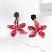 Fashion Jewelry Simple Retro Red Starfish Geometric Acrylic Earrings main image 3