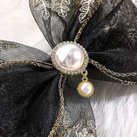 Women's Cute Sweet Bow Knot Lace Hair Accessories Inlaid Pearls Artificial Rhinestones Artificial Pearl Hair Clip 1 Piece main image 3