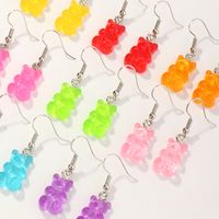 Fashion Cute Candy Color Cartoon Bear Girls' Earrings 8 Pairs Set main image 5