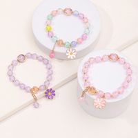 Creative Cute Little Daisy Pendant Glass Beaded Girls Bracelet sku image 1