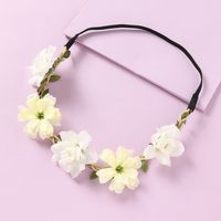 Fashion Cute Five Flowers Hand-stitched Woven Garland Girl Headband main image 5