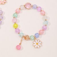 Creative Cute Little Daisy Pendant Glass Beaded Girls Bracelet main image 3
