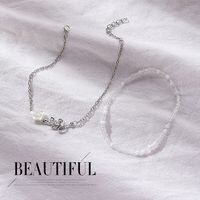 Fashion Flower Bead Alloy Anklet 2 Pieces main image 3