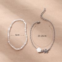 Fashion Flower Bead Alloy Anklet 2 Pieces main image 2