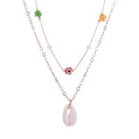 Women's Fashion Flower Shell Resin Shell Resin Pendant Necklace Layered Necklaces main image 3