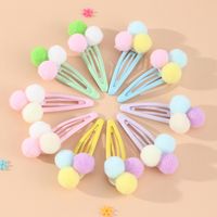 Nouveau Mode D'été Mignon Coloré Lumineux Petite Boule De Fourrure Barrettes Ensemble sku image 1