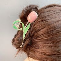 Fashion Elegant Tulip Flowers Metal Clip Hair Accessories For Women main image 4