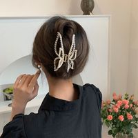 Fashion New Large Bow Inlay Pearl Grip Women's Hair Clip Hair Accessories main image 5