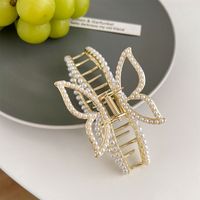 Fashion New Large Bow Inlay Pearl Grip Women's Hair Clip Hair Accessories main image 2