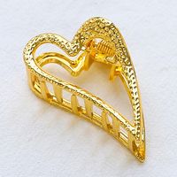 Fashion Simple Heart Shaped Small Frosted Metal Heart Grip Clip sku image 1