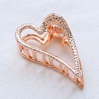 Fashion Simple Heart Shaped Small Frosted Metal Heart Grip Clip sku image 2