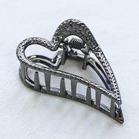 Fashion Simple Heart Shaped Small Frosted Metal Heart Grip Clip sku image 5