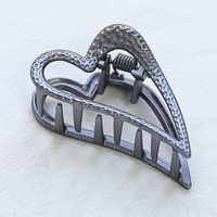 Fashion Simple Heart Shaped Small Frosted Metal Heart Grip Clip sku image 6