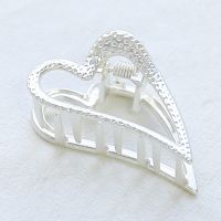 Fashion Simple Heart Shaped Small Frosted Metal Heart Grip Clip sku image 4