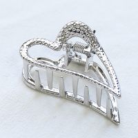 Fashion Simple Heart Shaped Small Frosted Metal Heart Grip Clip sku image 3