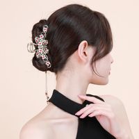 National Inlay Pearl New Year Grip Tassel Female Large Clips Hair Accessories main image 4