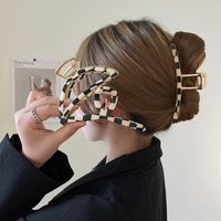 Fashion Geometric Barrettes Cellulose Acetate Metal Cross Plaid Hair Claw Headdress main image 1
