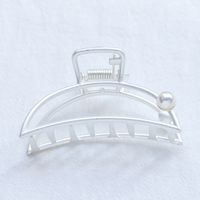 Fashion Simple Metal Inlay Pearl Barrettes Shell Shaped Hollowed-out Grip sku image 28