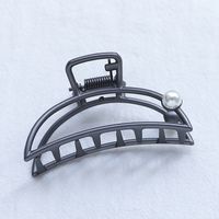 Fashion Simple Metal Inlay Pearl Barrettes Shell Shaped Hollowed-out Grip sku image 29