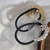 New Golden Silvery Chain  Inlaid Imitation Pearl Alloy Hair Tie main image 3