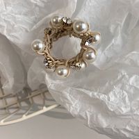 Mode Einfache Gummi Nachahmung Perle Intarsien Strass Haar Krawatte sku image 3