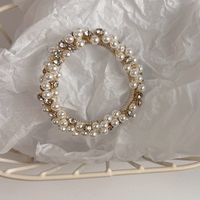 Mode Einfache Gummi Nachahmung Perle Intarsien Strass Haar Krawatte sku image 2