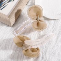 Women's Princess Sweet Bow Knot Synthetic Resin Synthetic Yarn Headwear Inlaid Pearls Artificial Pearl Hair Clip 1 Set main image 2